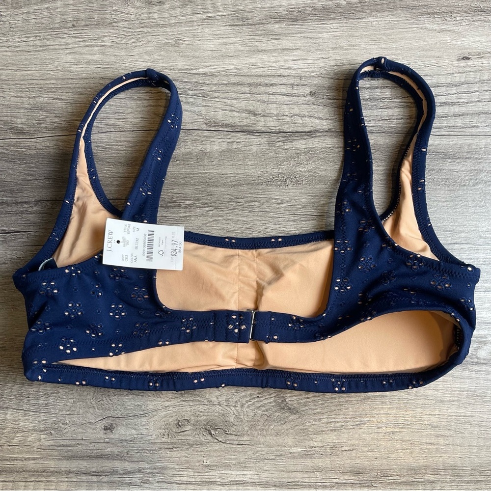 NWT J Crew Eyelet scoop bikini top BP348 - Size M - Picture 6 of 11